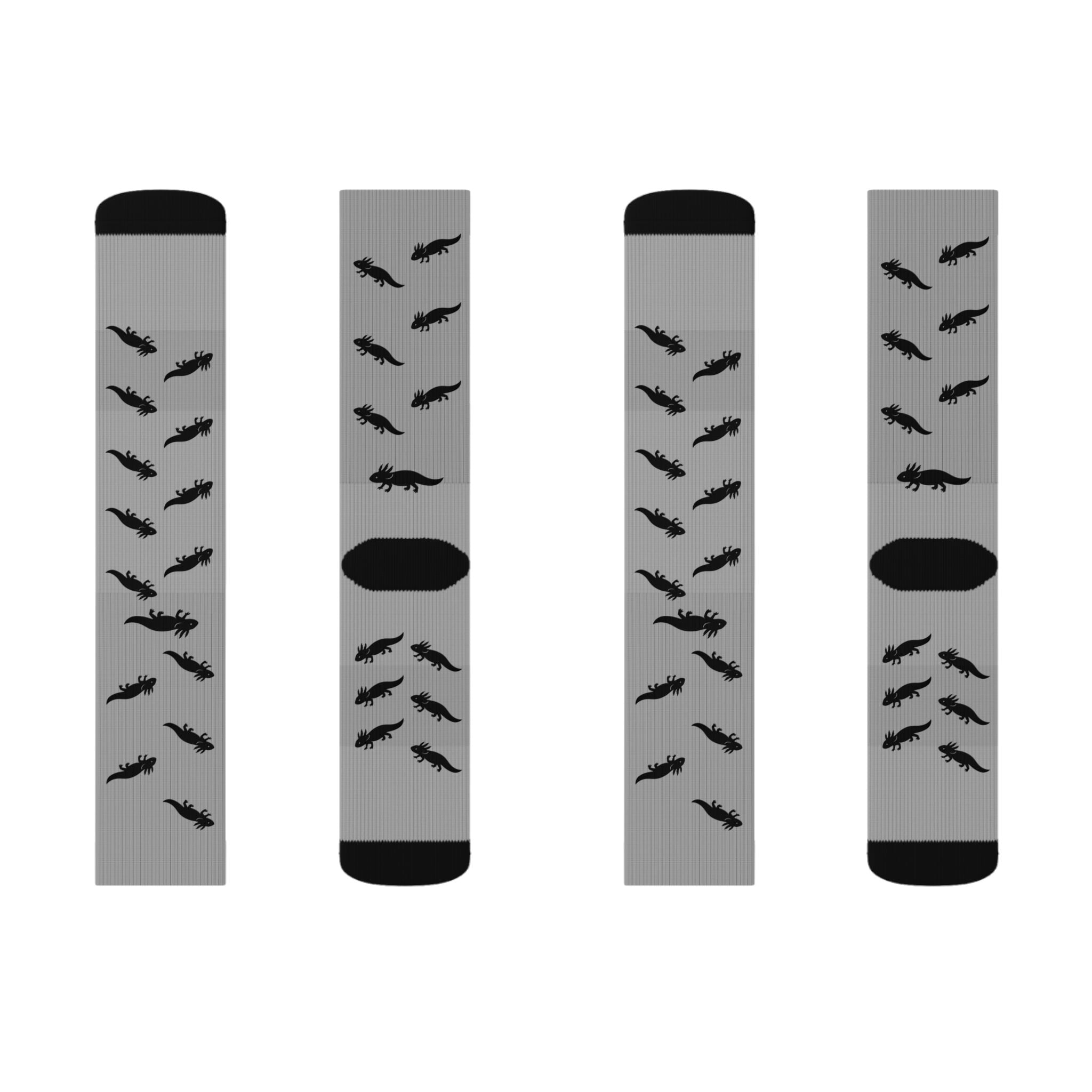 Gray Axolotl Fleece-Lined Socks