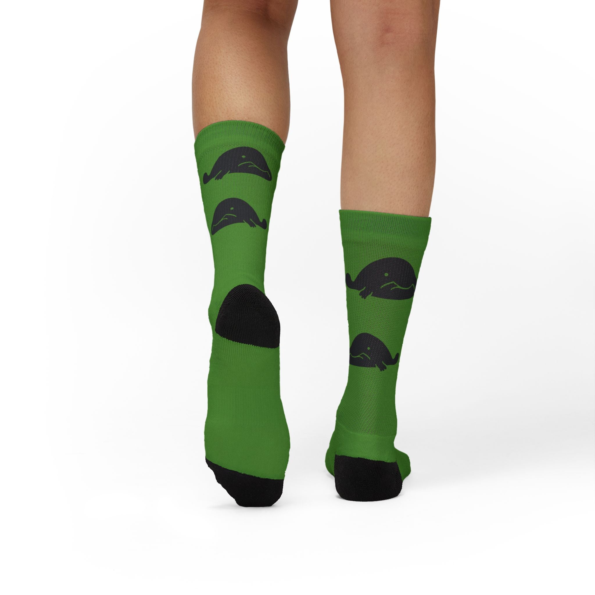 Green Blob Fish Fleece-Lined Socks