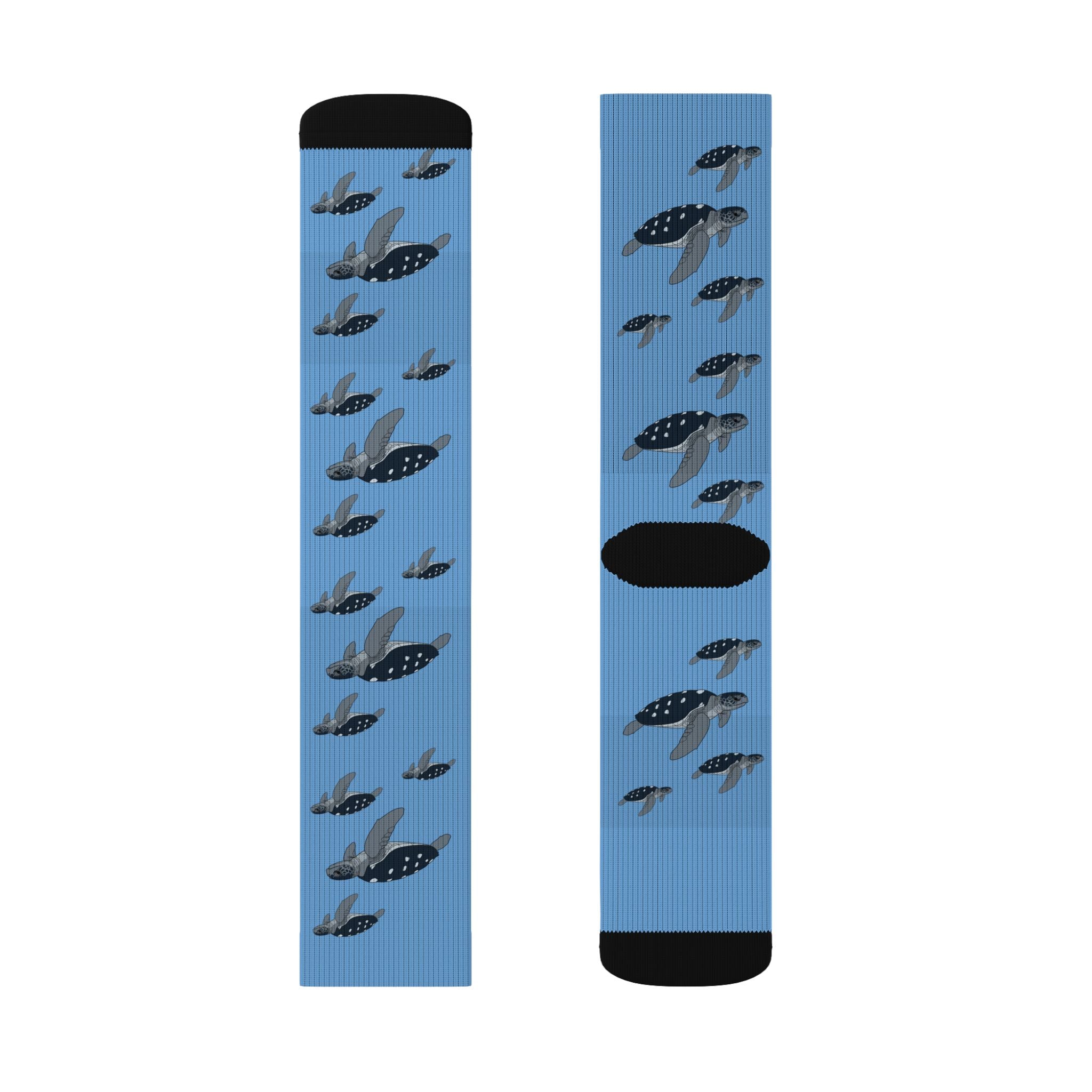 Blue Leatherback Sea Turtle Fleece-Lined Socks