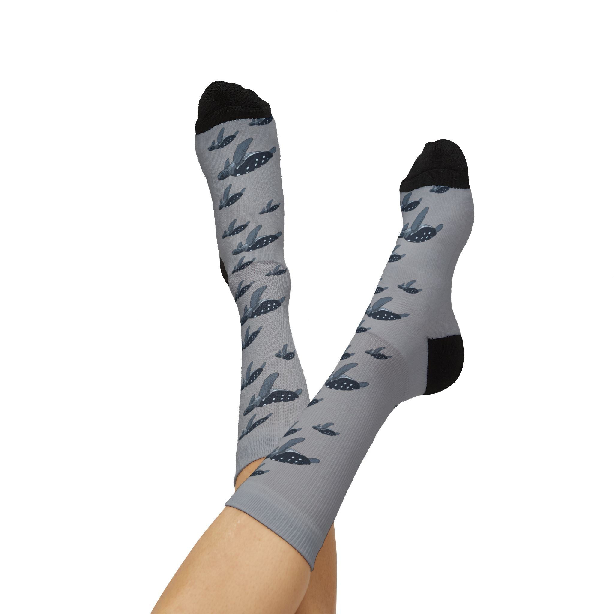 Gray Leatherback Sea Turtle Fleece-Lined Socks