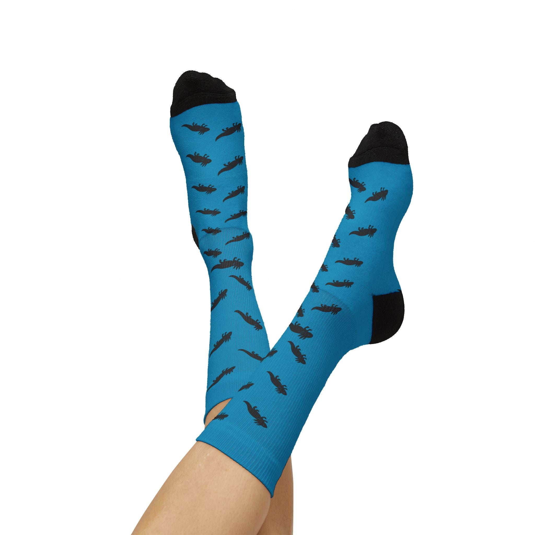 Turquoise Axolotl Fleece-Lined Socks