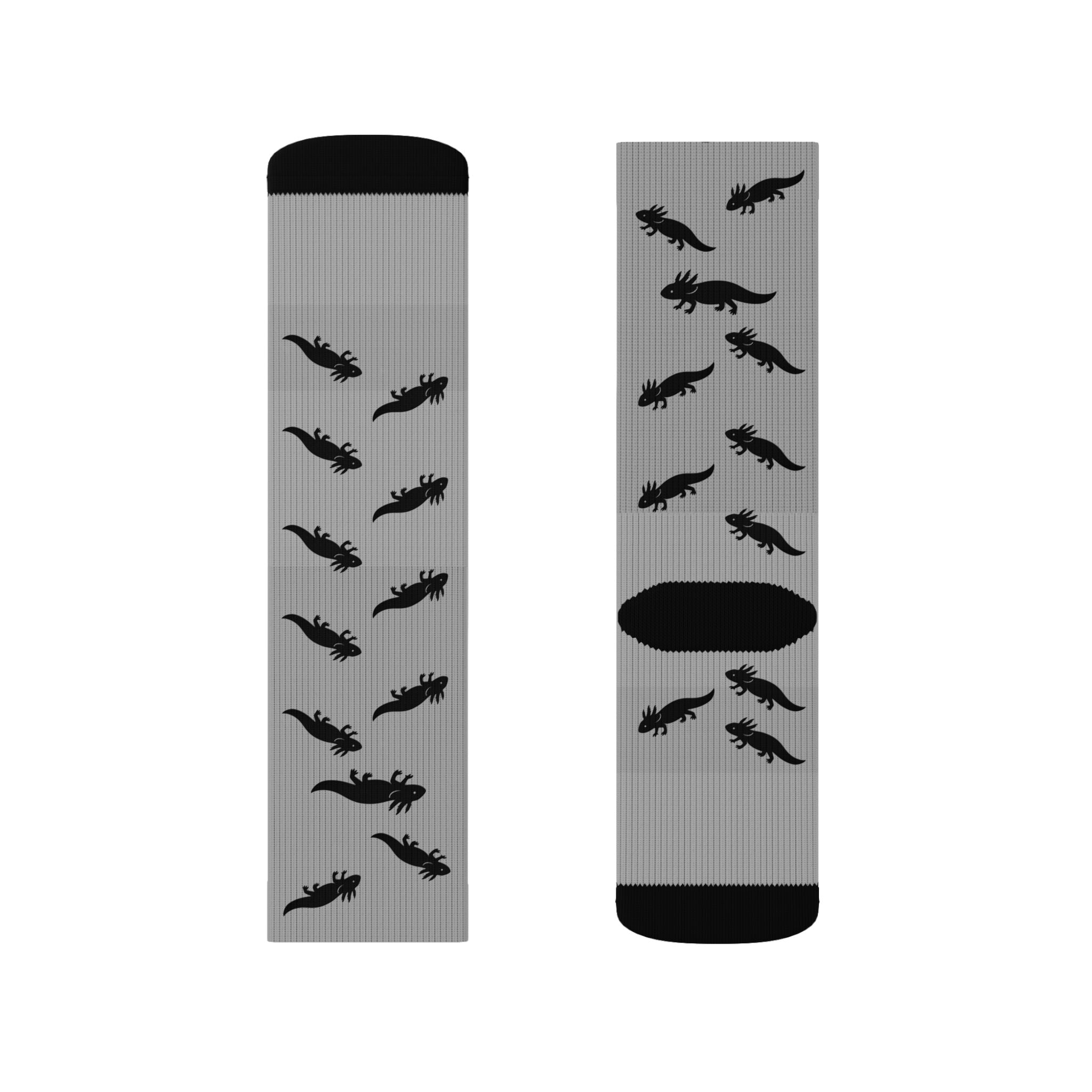 Gray Axolotl Fleece-Lined Socks