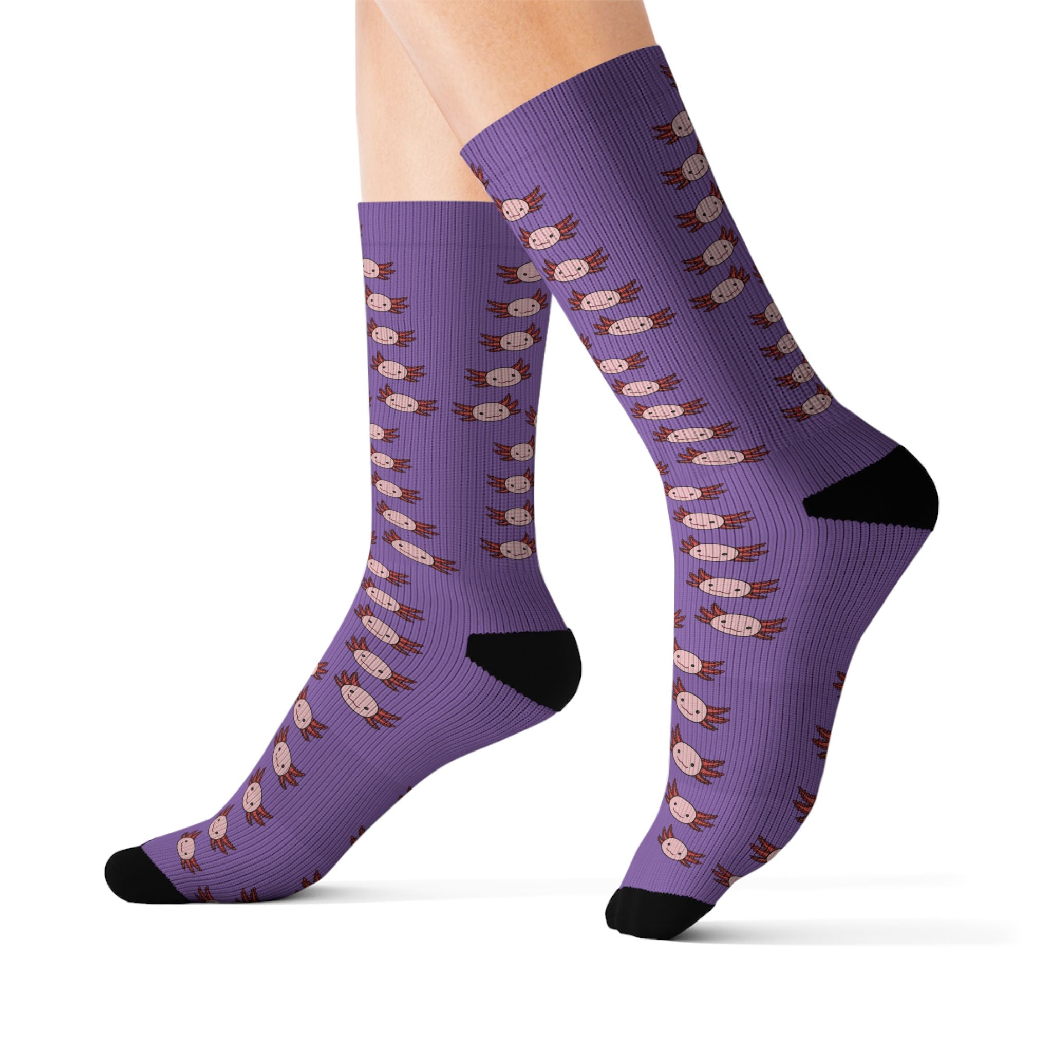 Purple Axolotl Fleece-Lined Socks