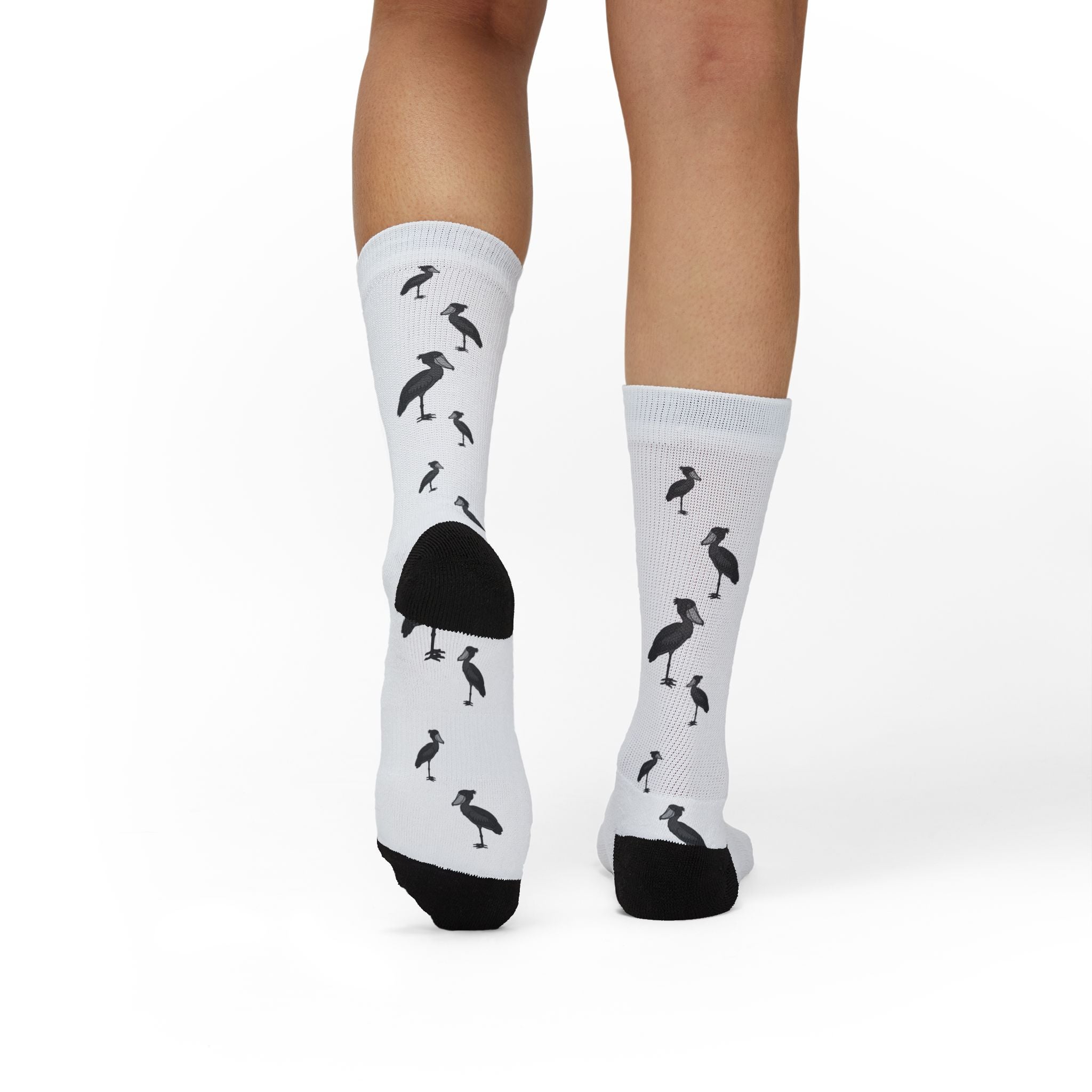 White Shoebill Stork Fleece-Lined Socks