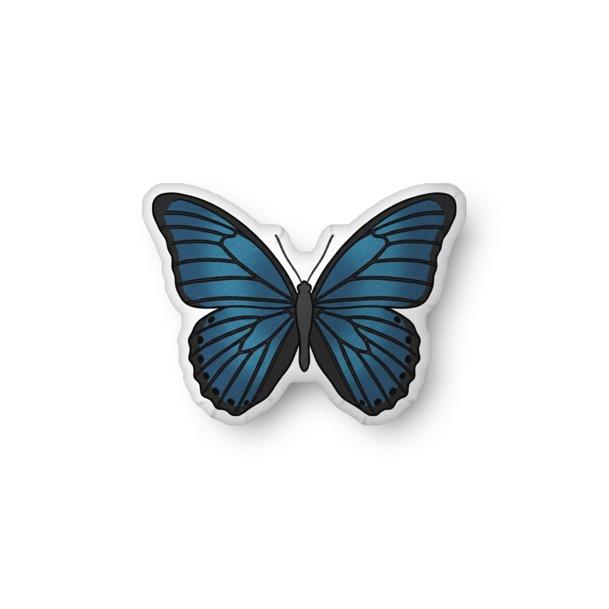 Koa Butterfly illustration on a shaped pillow by Soon To Be Mythical