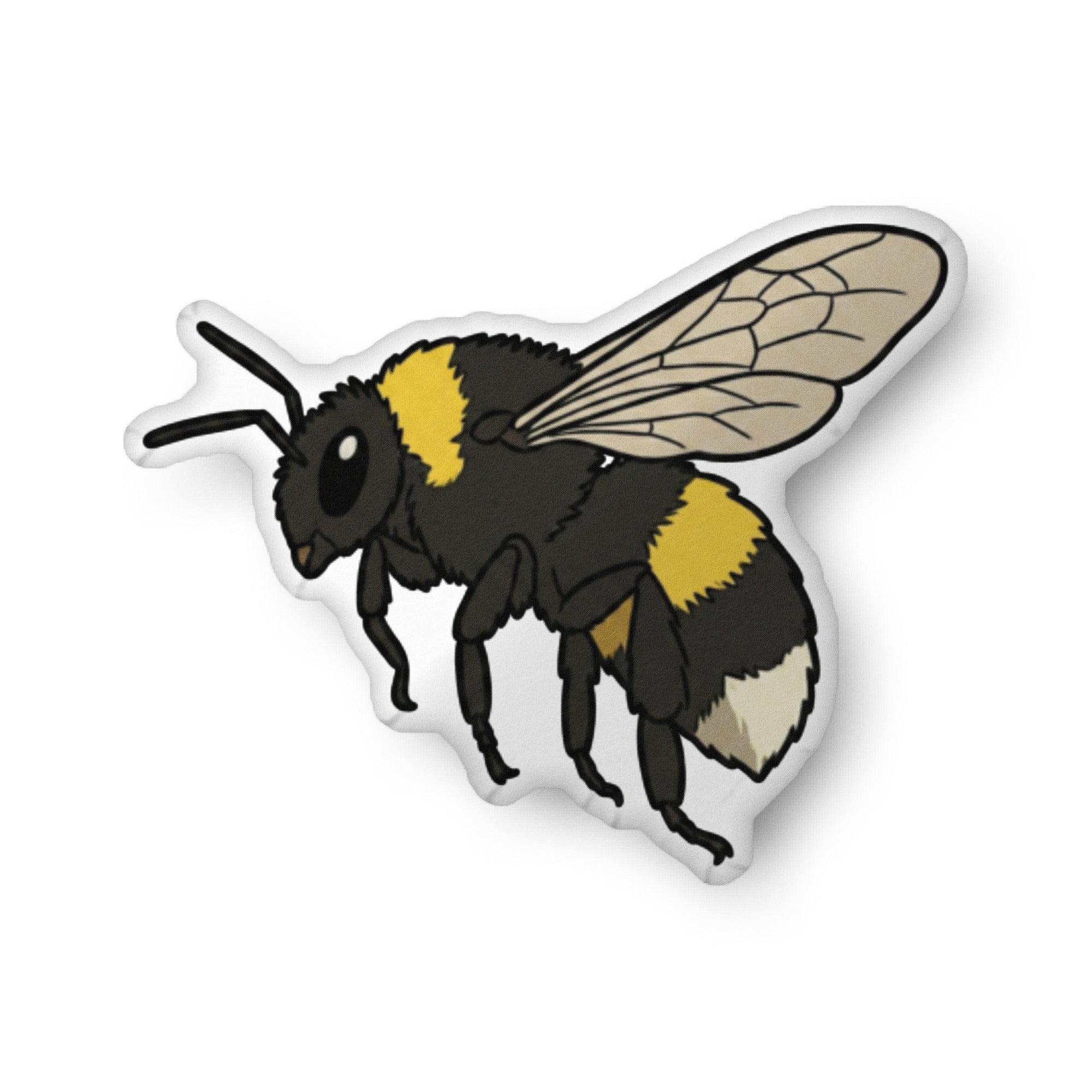 Franklin's bee illustration on a shaped pillow by Soon To Be Mythical