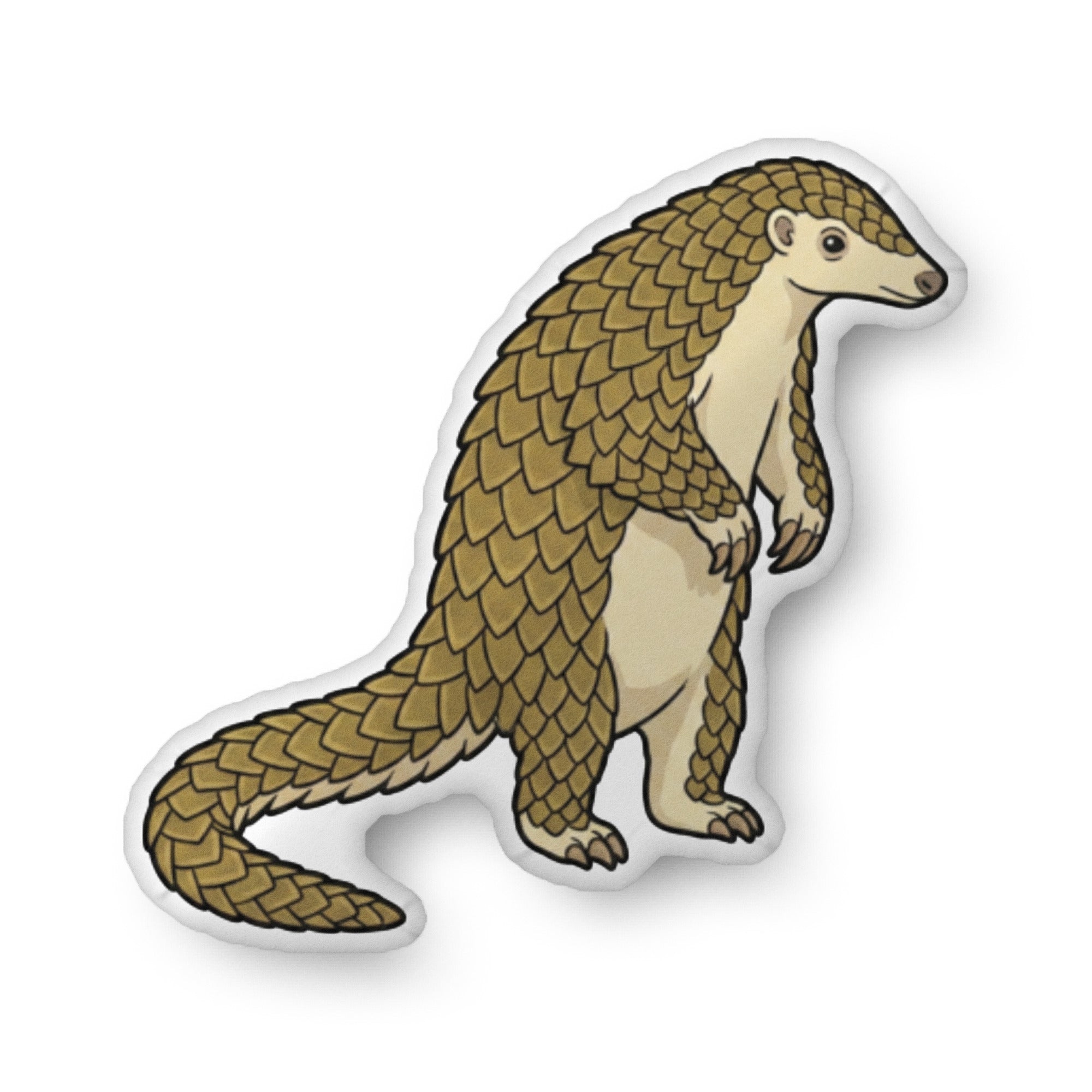 Temminck's Pangolin illustration on a shaped pillow by Soon To Be Mythical