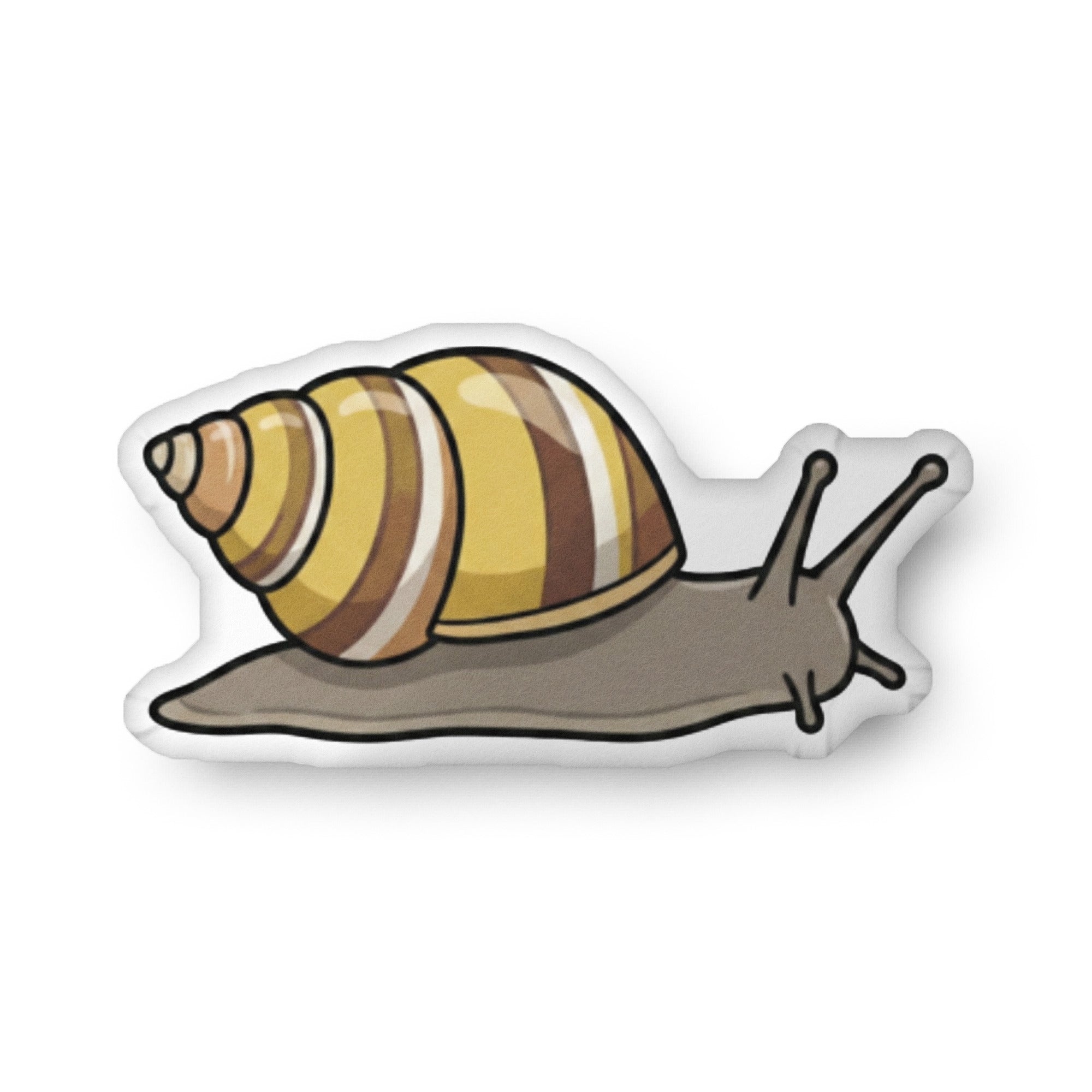 Oahu tree snail illustration on a shaped pillow by Soon To Be Mythical