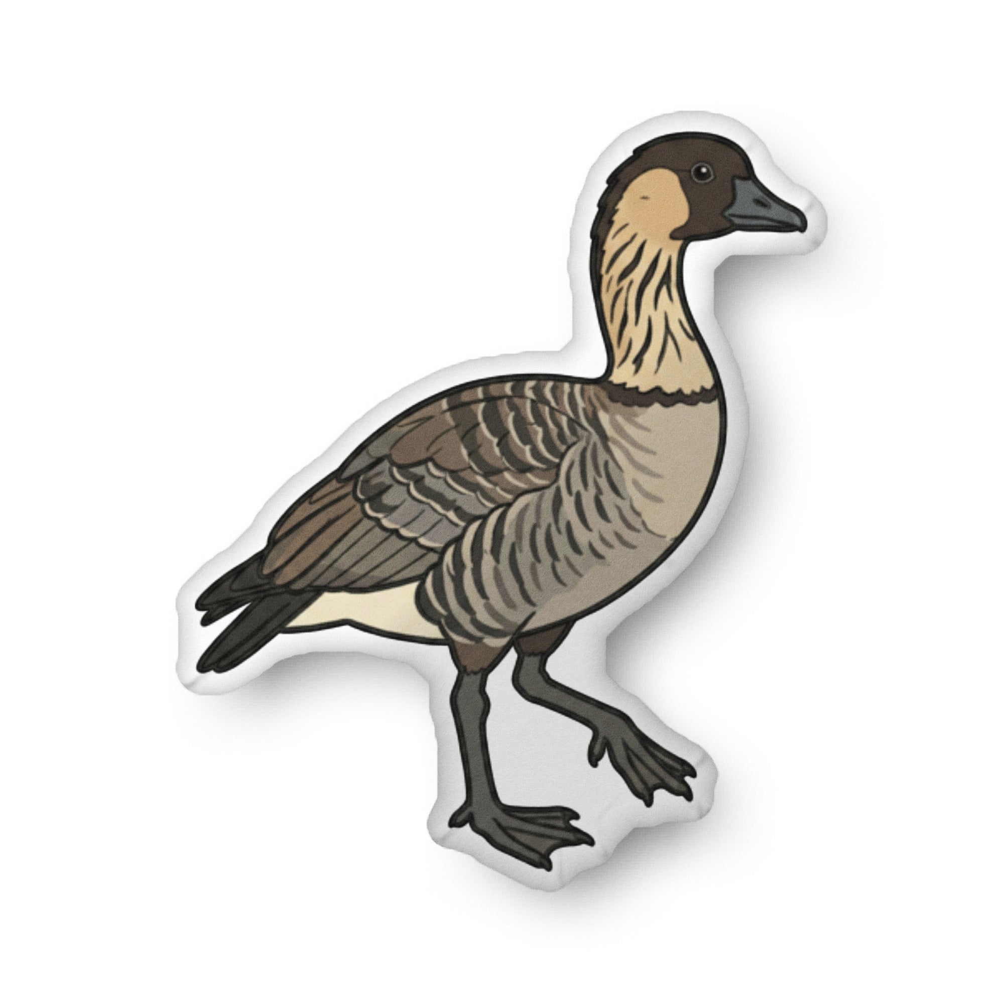 Nēnē illustration on a shaped pillow by Soon To Be Mythical