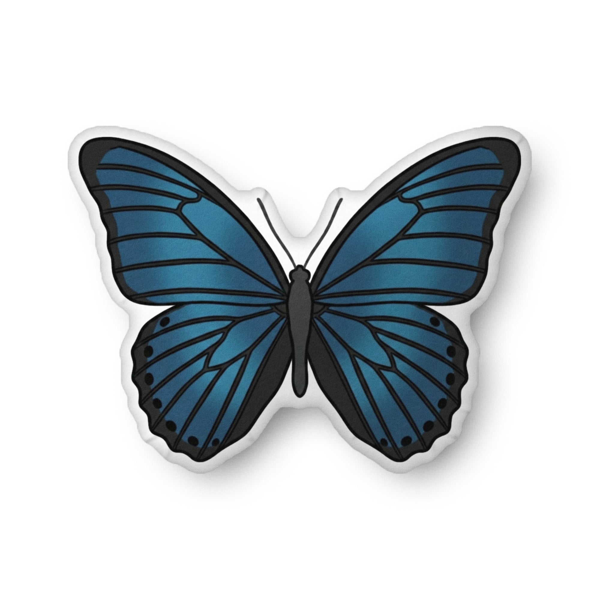 Koa Butterfly illustration on a shaped pillow by Soon To Be Mythical