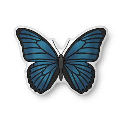 Koa Butterfly illustration on a shaped pillow by Soon To Be Mythical