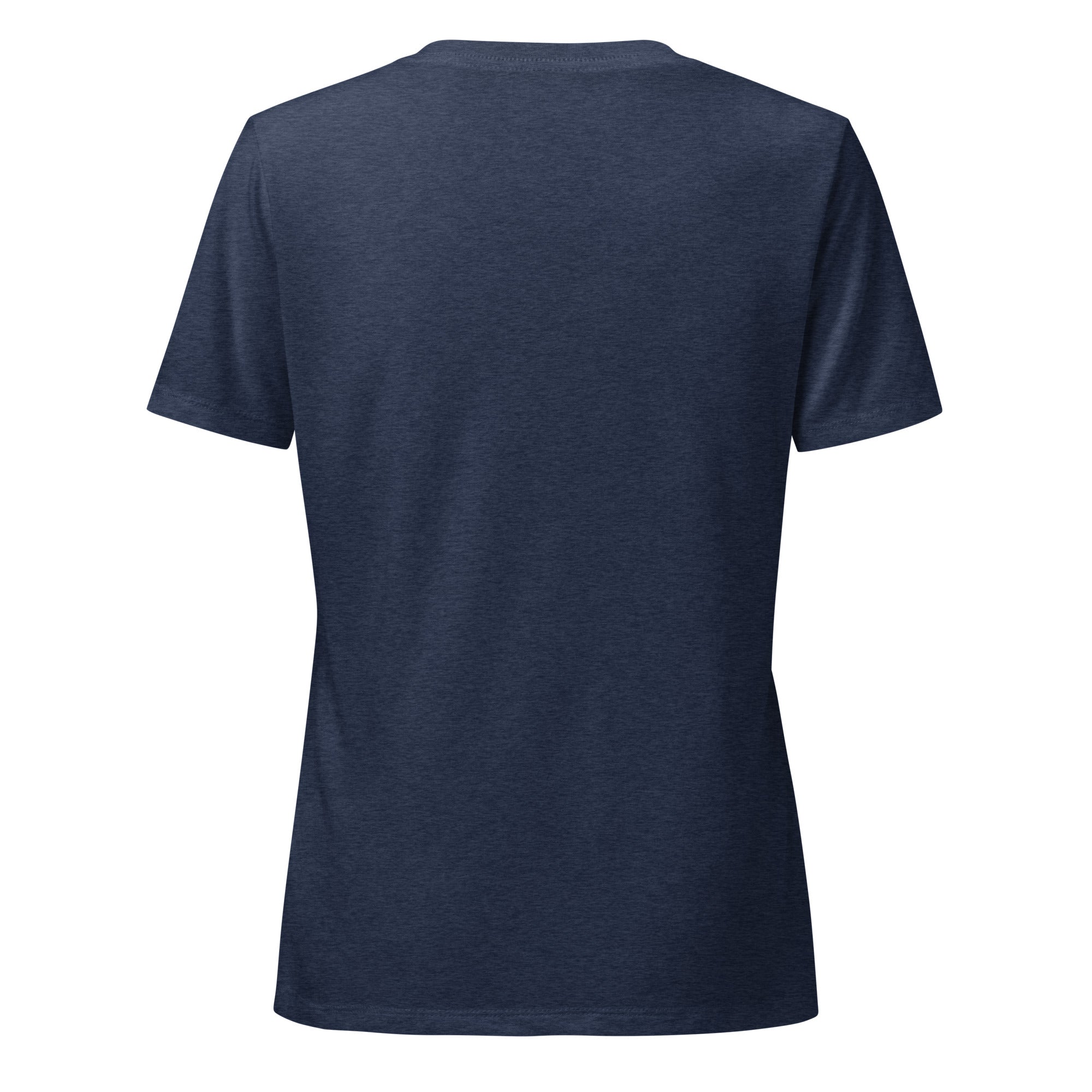 Navy blue t-shirt on a white background